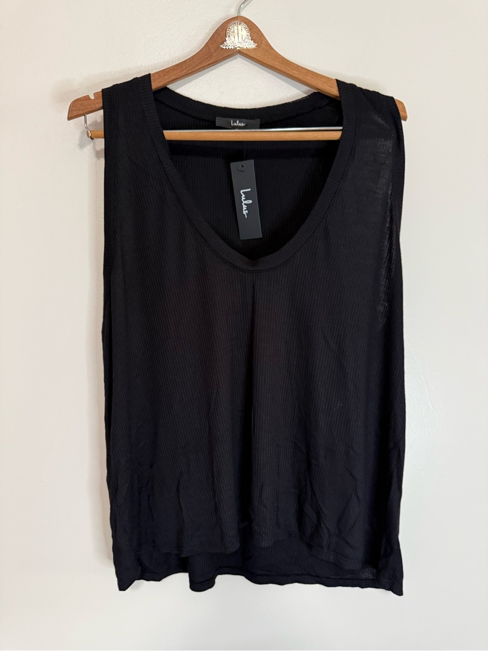 Lulus NWT  - Black Women's Ribbed Sleeveless Top IN SIZE XL